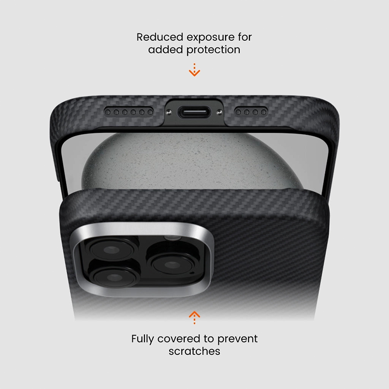 iPhone 16 Pro Max Case, Ultra-Thin, Black/Grey Will Design, Premium Woven Protection