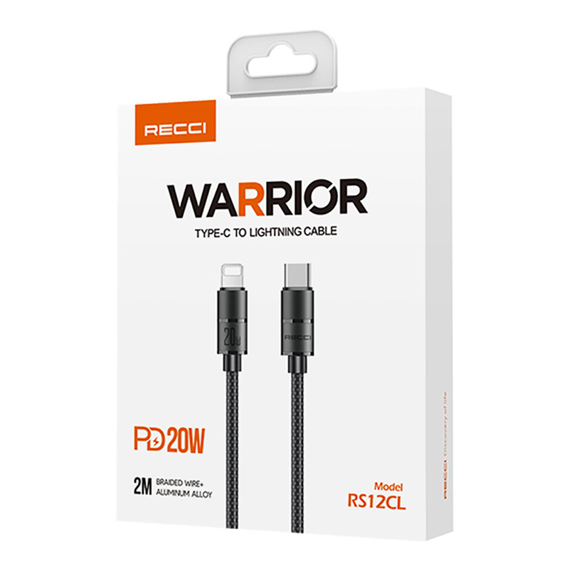 Recci RS12CL 20W Fast Charging Type-C To Lightning PD Cable 2M