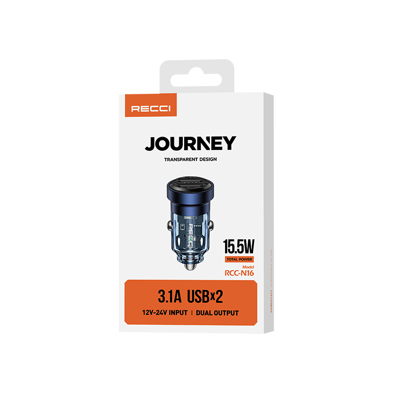 Recci Car Charger RCC-N16 15.5W DUAL PORTS