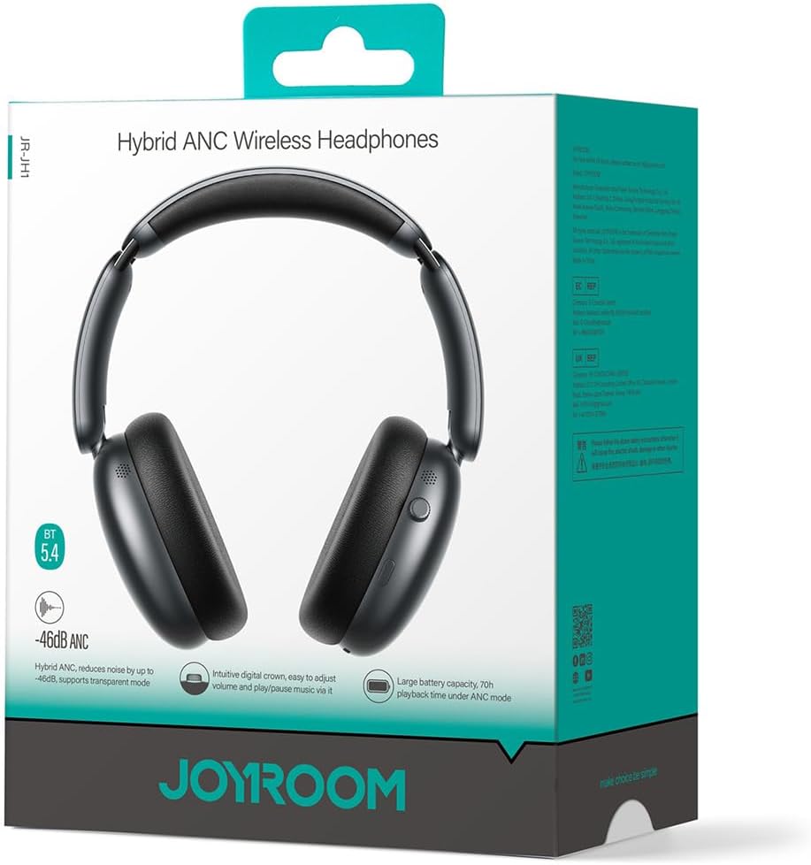 Joyroom JR-JH1 Headphones Hybrid ANC Wireless - Black