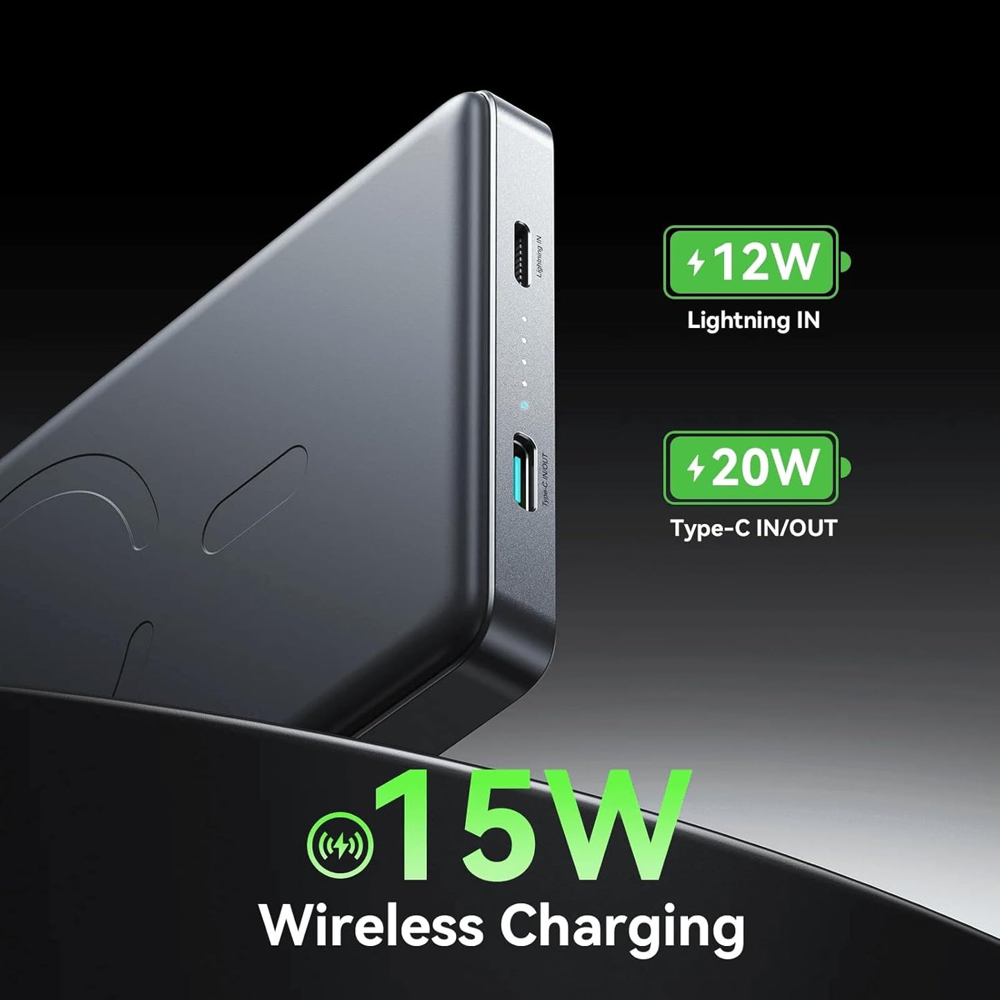 Joyroom JR-PBM08 Pro 20W Ultra-Slim Metal Magnetic Wireless Power Bank 10000Mah-Natural Titanium