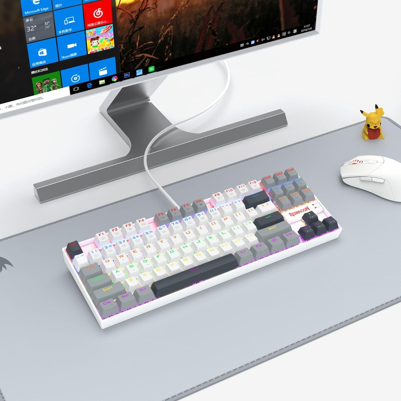 Redragon K552 WGL-R KUMAR Mechanical Gaming Keyboard RED Switches Rainbow LED