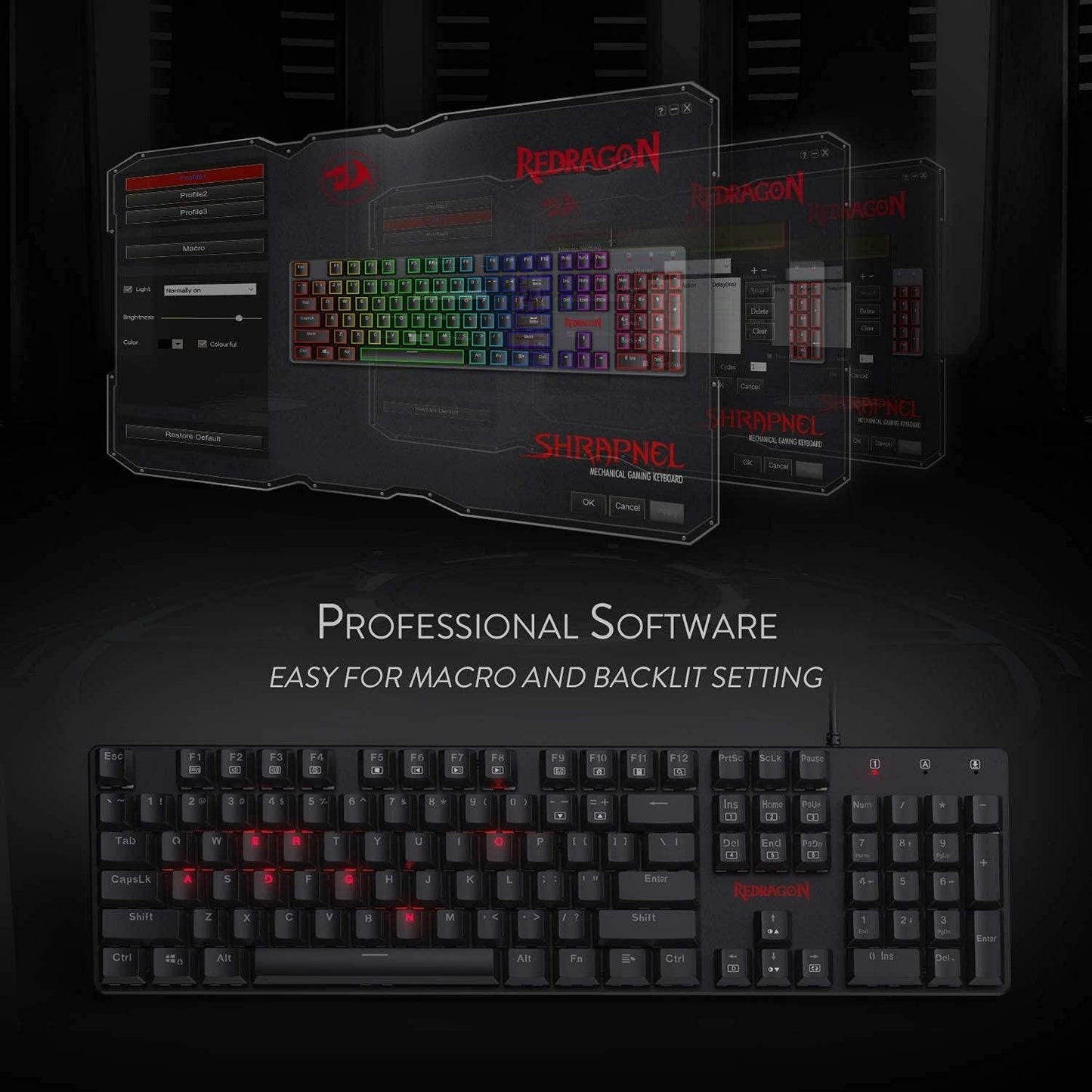 REDRAGON K589 Shrapnel RGB Low Profile Mechanical Gaming Keyboard RED Switches