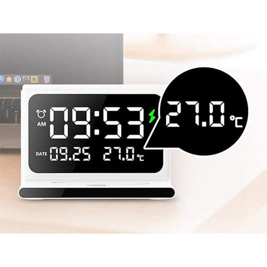 Recci RLS-L12 Wireless Charger with Alarm Clock & Night Light