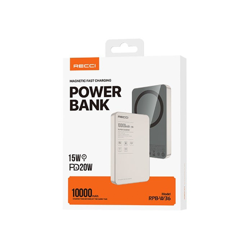 Recci Magnetic Power Bank 10000 mAh 15W RPB-W36