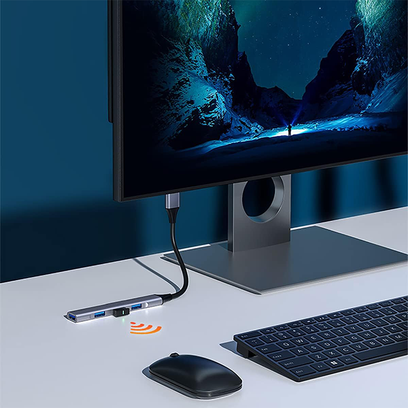 4-Port USB C Hub 3.0/2.0, Lightweight Aluminum