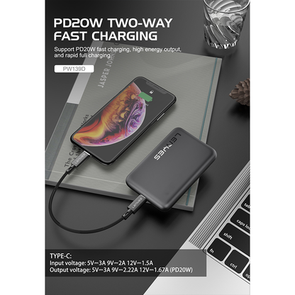Power Bank Lenyes PW139D 10000 mAh