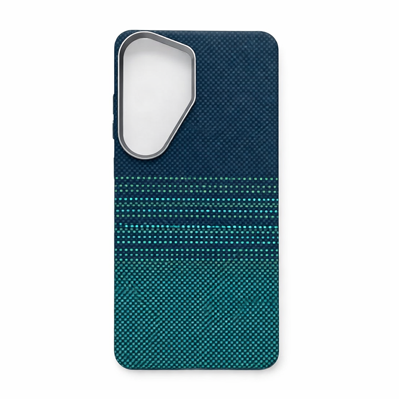 Samsung S26 Ultra Case, Ultra-Thin, Blue&Aqua/Moonrise  Design, Premium Woven Protection