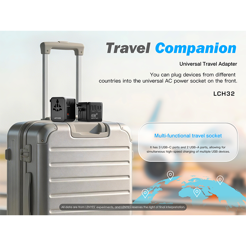 Adapter Lenyes LCH32 45W Universal Travel Adapter
