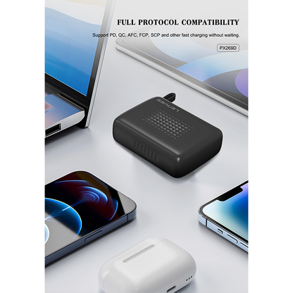 Power Bank Lenyes PX269D 20,000mAh Built-In Type-C Cable