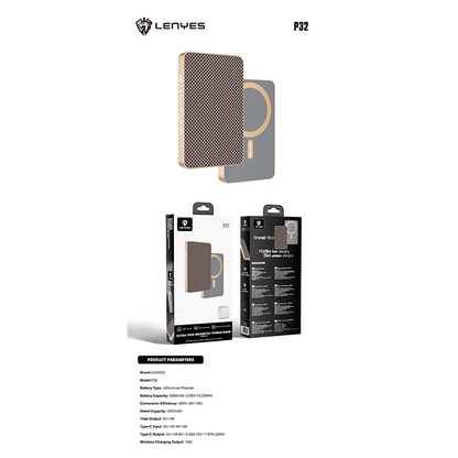 Power Bank Lenyes P32 5000 mAh 20W PD 15W MagSafe