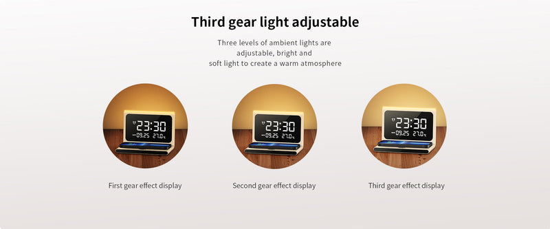 Recci RLS-L12 Wireless Charger with Alarm Clock & Night Light