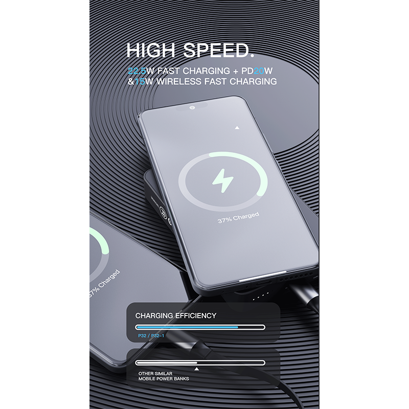 Power Bank Lenyes P32 5000 mAh 20W PD 15W MagSafe