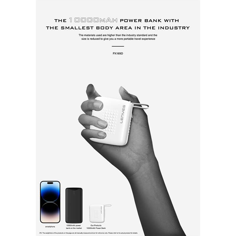 Power Bank Lenyes PX169D 22.5W 10,000 mAh, Built-in Type-C Cable