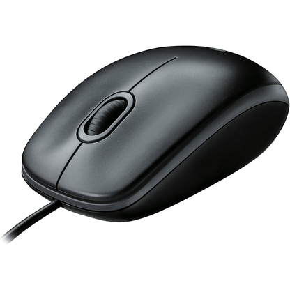 Logitech® Corded Mouse B100 - Business - USB - BLACK" )