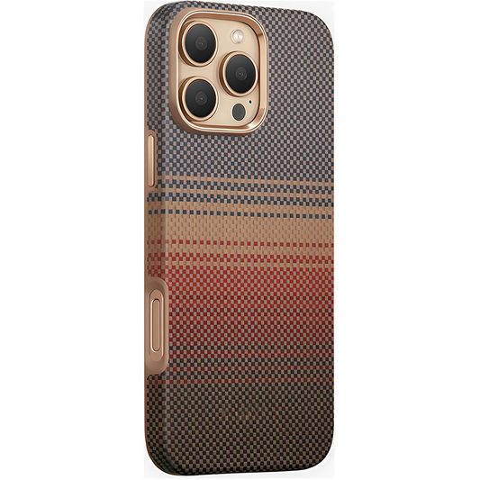 iPhone 16 Pro Max Case, Ultra-Thin, Sunset Design, Premium Woven Protection