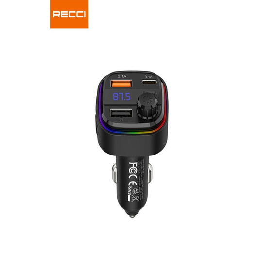 Recci RQ08 Car Charger + FM 15W +15W