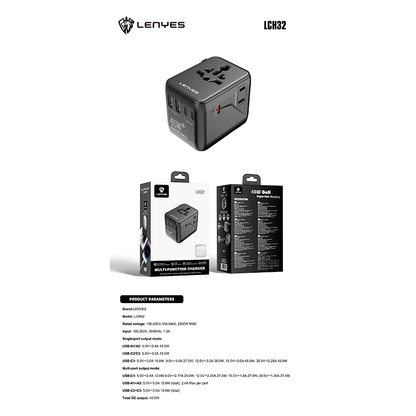 Adapter Lenyes LCH32 45W Universal Travel Adapter