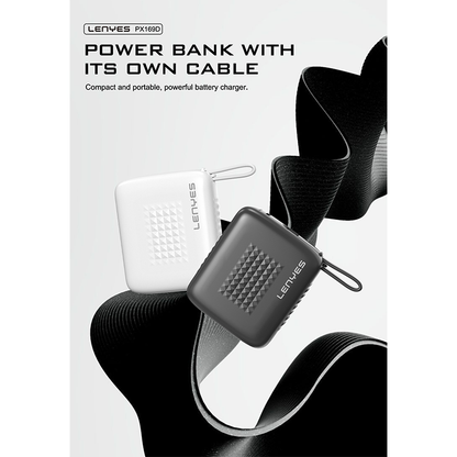 Power Bank Lenyes PX169D 22.5W 10,000 mAh, Built-in Type-C Cable