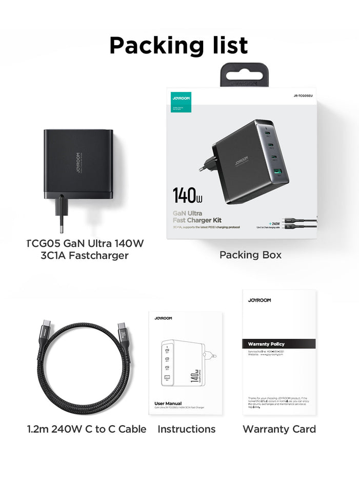 Joyroom GaN Ultra JR-TCG05 140W 3C1A Fast Charger
