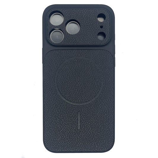 iPhone 17 Pro Max Case, Ultra-Thin, Premium Black Leather With MagSafe
