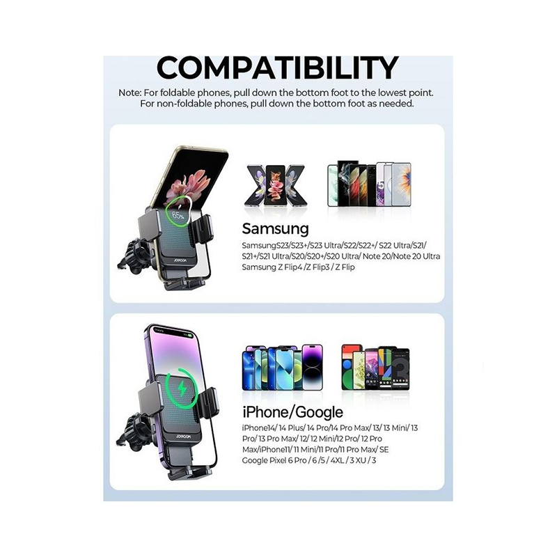 Joyroom Wireless Car Charger Holder with Gradient light (Air Vent)