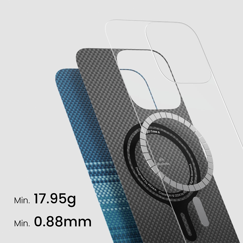 iPhone 13/14 Case, Ultra-Thin, Moonrise Design, Premium Woven Protection