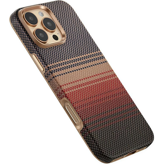 iPhone 16 Pro Max Case, Ultra-Thin, Sunset Design, Premium Woven Protection