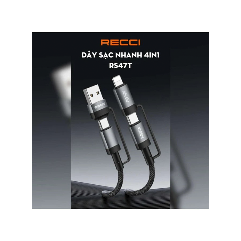 Recci MultiFunction Series 60W 4- in-1 Fast Charging RS47T
