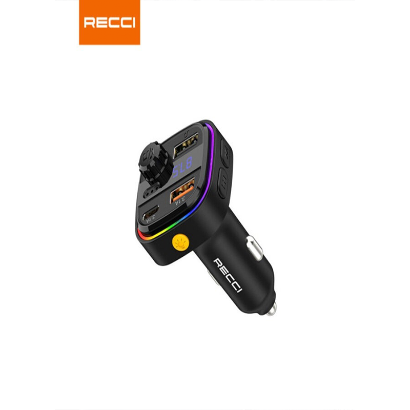 Recci RQ08 Car Charger + FM 15W +15W