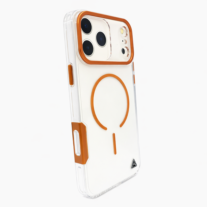 iPhone 17 Pro Max Case,Transparent-Orange With MagSafe