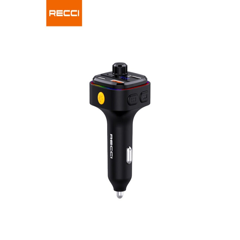 Recci RQ08 Car Charger + FM 15W +15W