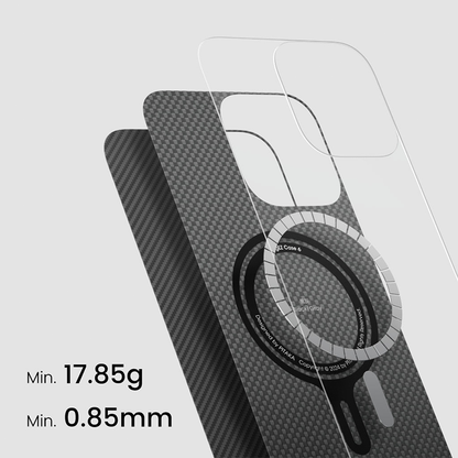 iPhone 15 Pro Max Case, Ultra-Thin, Black/Grey Will Design, Premium Woven Protection