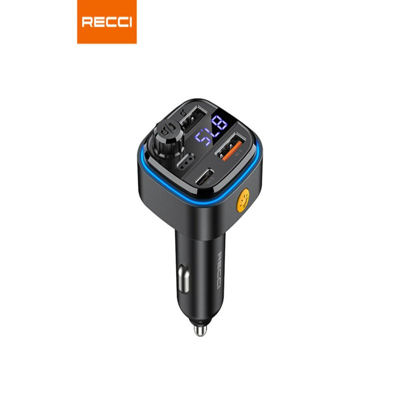 Recci RQ08 Car Charger + FM 15W +15W