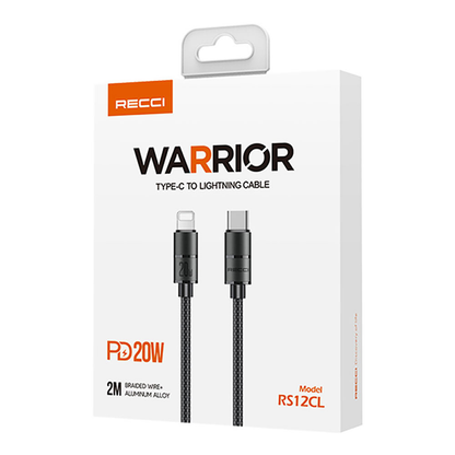 Recci RS12CL 20W Fast Charging Type-C To Lightning PD Cable 2M