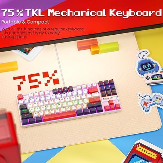 REDRAGON K552 WLR-R Mechanical Gaming Keyboard  Red Switches Rainbow LED