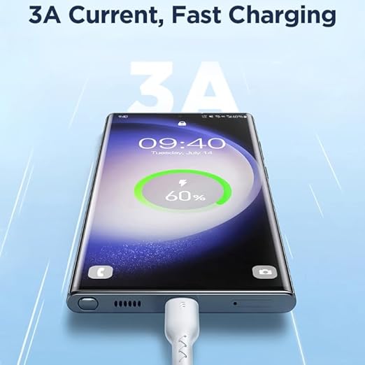 Joyroom SA26 USB-A to Type-C Fast Charging 30W Data Cable, 1 Meter Length, Black