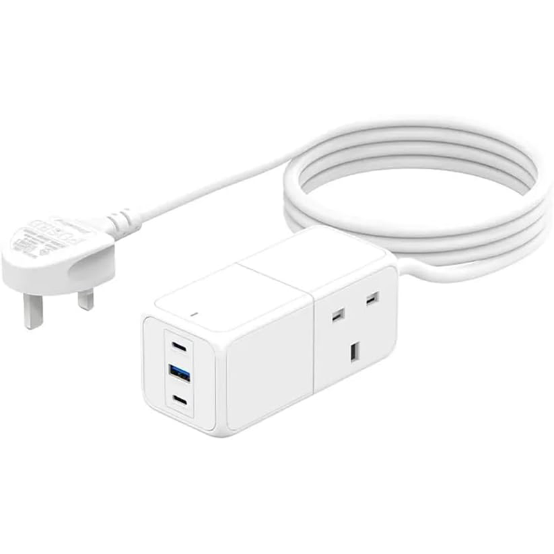 Recci RC48U Wall Charger, 3 Ports, 65W - White