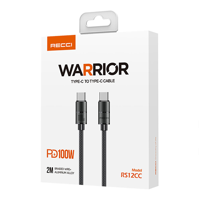 Recci RS12CC 100W Fast Charge Type-C To Type-C PD Cable 2M