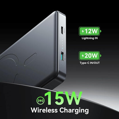 Joyroom JR-PBM08 Pro 20W Ultra-Slim Metal Magnetic Wireless Power Bank 10000Mah-Natural Titanium