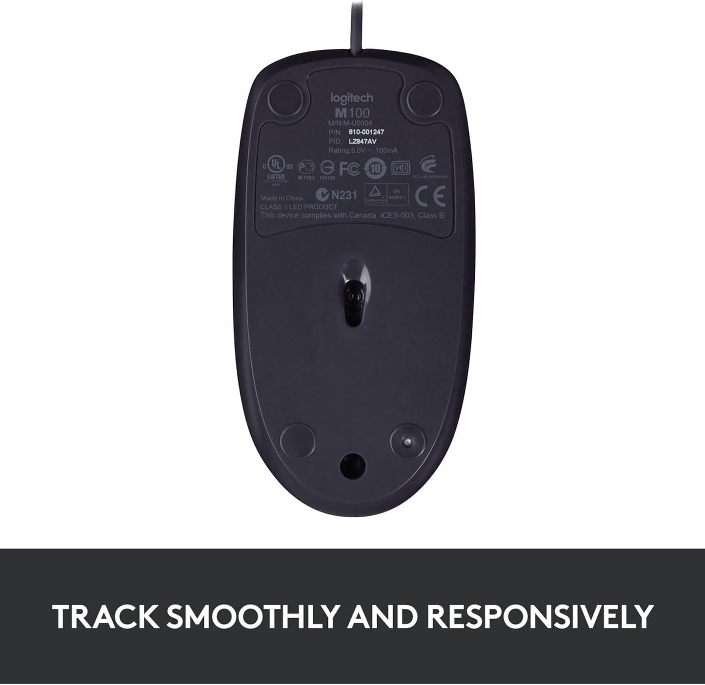 Logitech® Corded Mouse B100 - Business - USB - BLACK" )