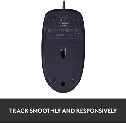 Logitech® Corded Mouse B100 - Business - USB - BLACK" )