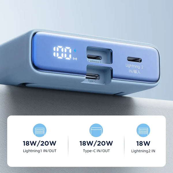JOYROOM JR-PBM01 20W Power Bank 10000mAh with Built-in Cable&Kickstand