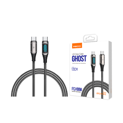 Recci RTC-P21CCPD 100W Fast Charge Type-C To Type-C 1.2m