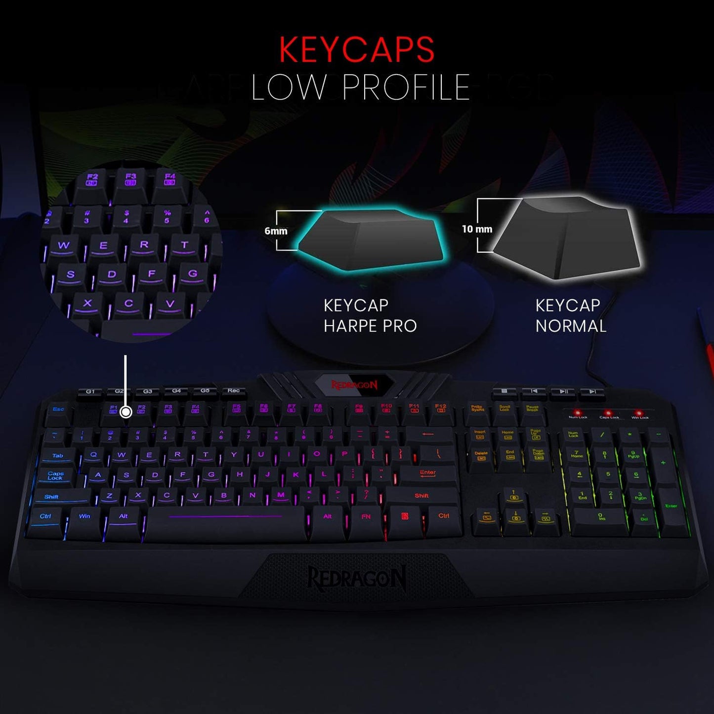 REDRAGON K503 Gamer Membrane Keyboard, Harpe Pro