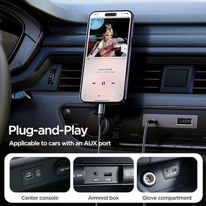 Joyroom SY-A06 Audio-Transfer Series Lightning to 3.5mm AUX Audio Cable, 1.2 Meter Length, Black