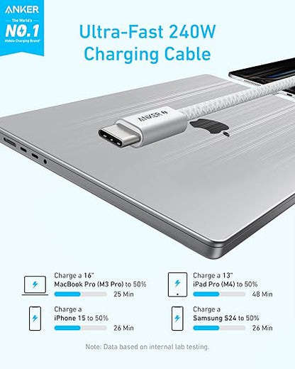 Anker Zolo USB C to USB C Cable,(240W) (6FT)
