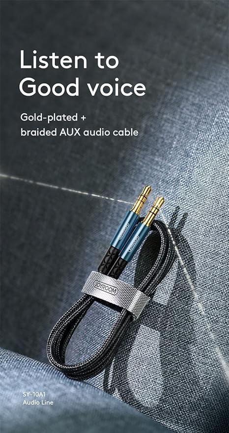 Joyroom SY-15A1 AUX Car Stereo Audio Cable 3.5mm Male to Male Plug Jack 1.5M - Black