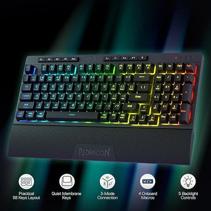 REDRAGON K515 PRO Shiva RGB Wireless Membrane Gaming Keyboard