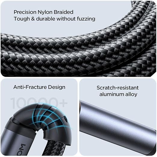 Joyroom SY-A06 Audio-Transfer Series Lightning to 3.5mm AUX Audio Cable, 1.2 Meter Length, Black